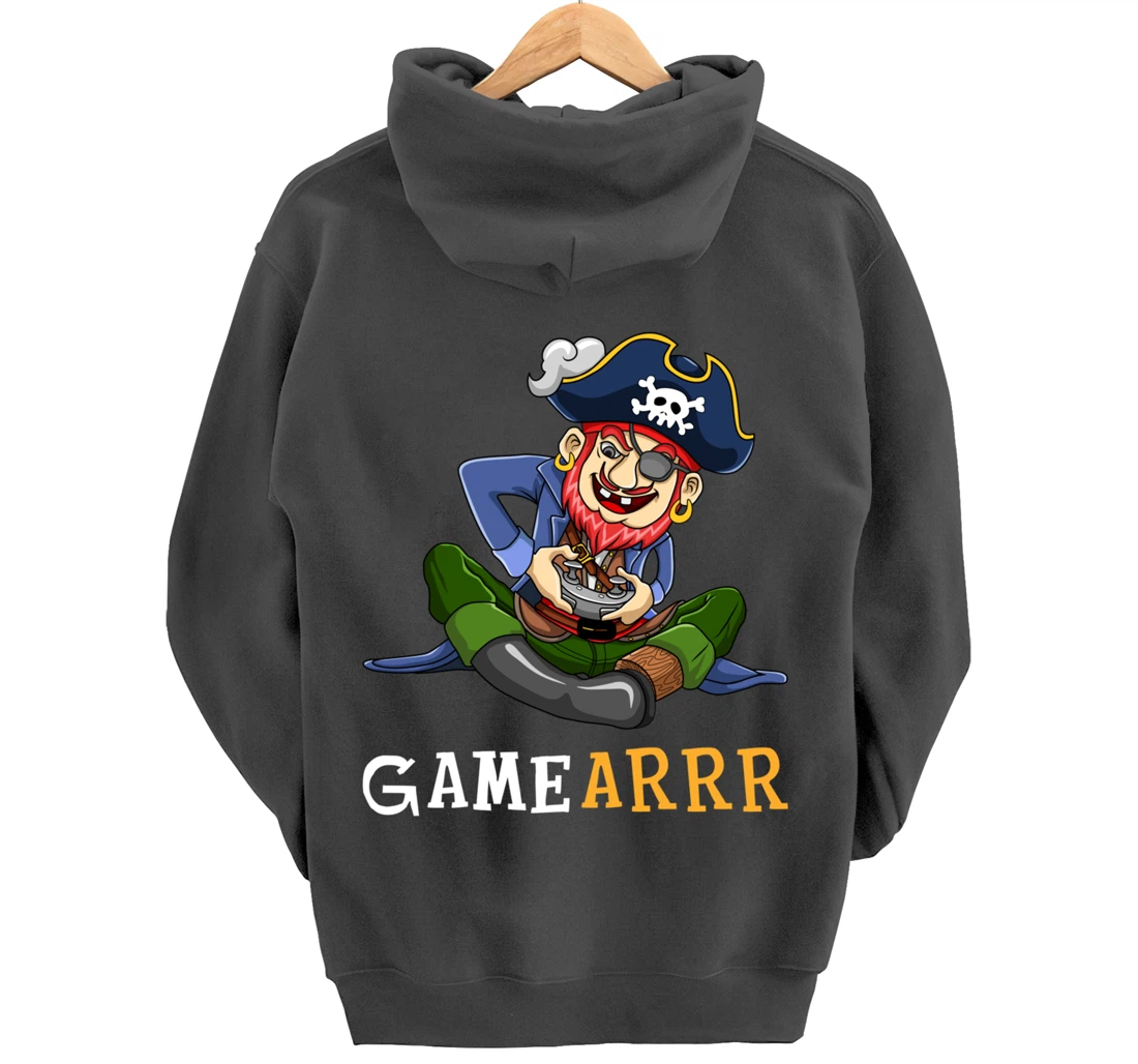 Gamearrr Gamer Pirate Hat Gaming Video Game Controller Pullover Hoodie