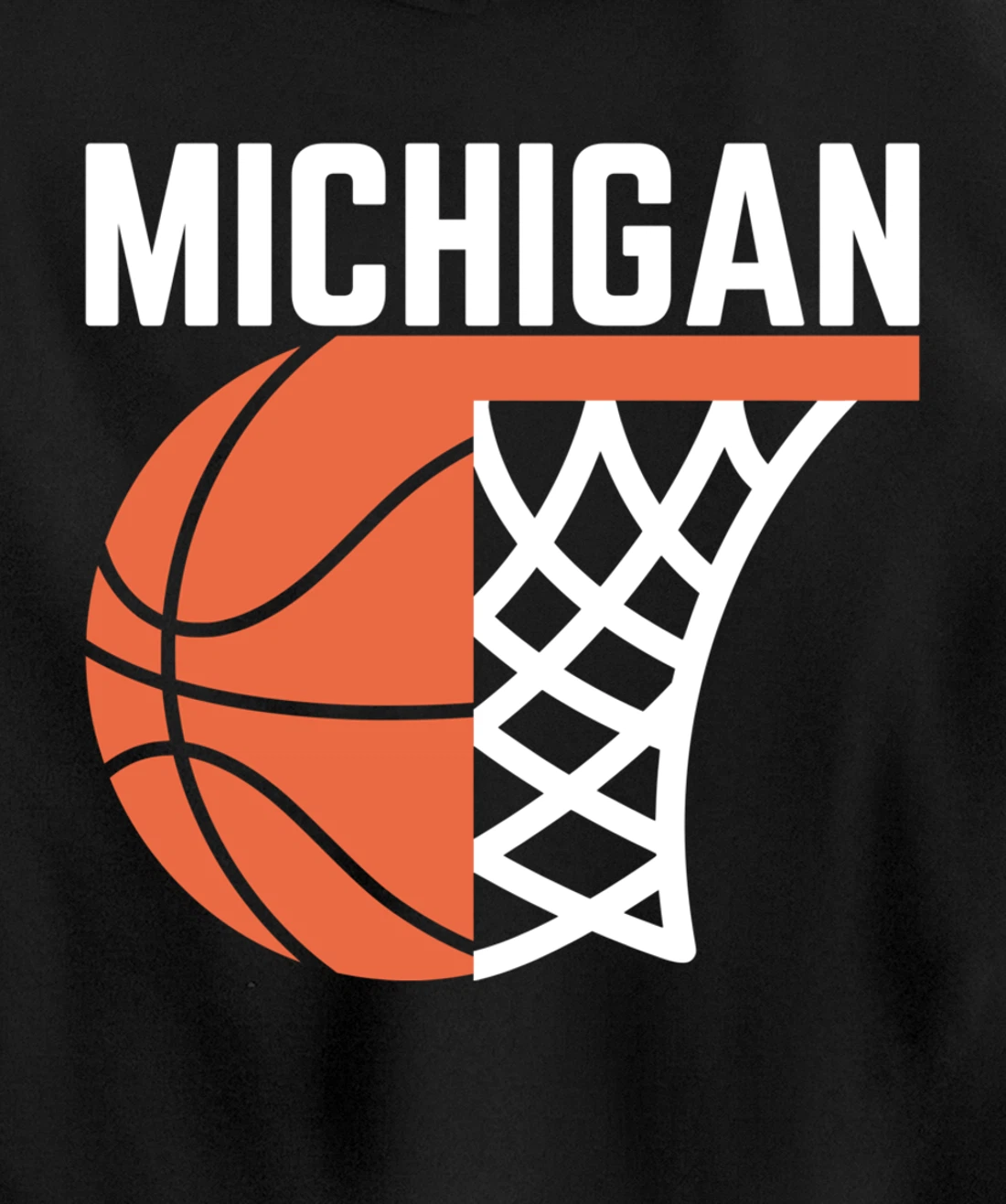 Michigan USA State net ball basketball graphic sport players Pullover Hoodie