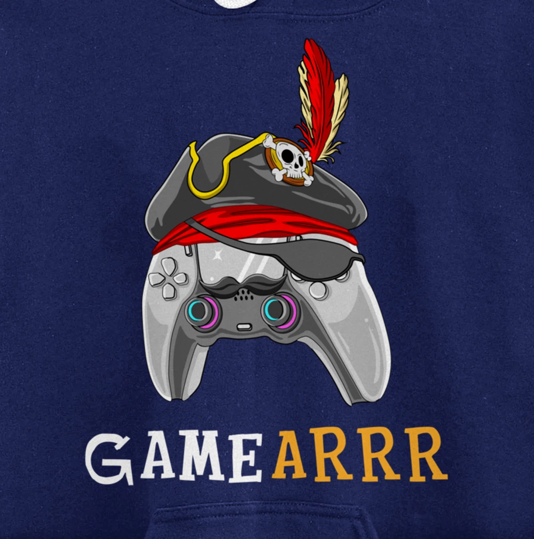Gamearrr Gamer Pirate Hat Gaming Video Game Controller Pullover Hoodie
