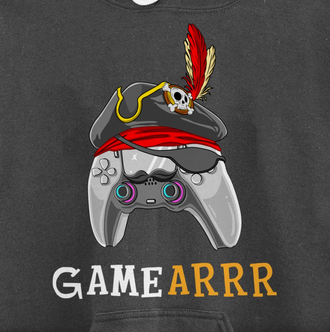 Gamearrr Gamer Pirate Hat Gaming Video Game Controller Pullover Hoodie