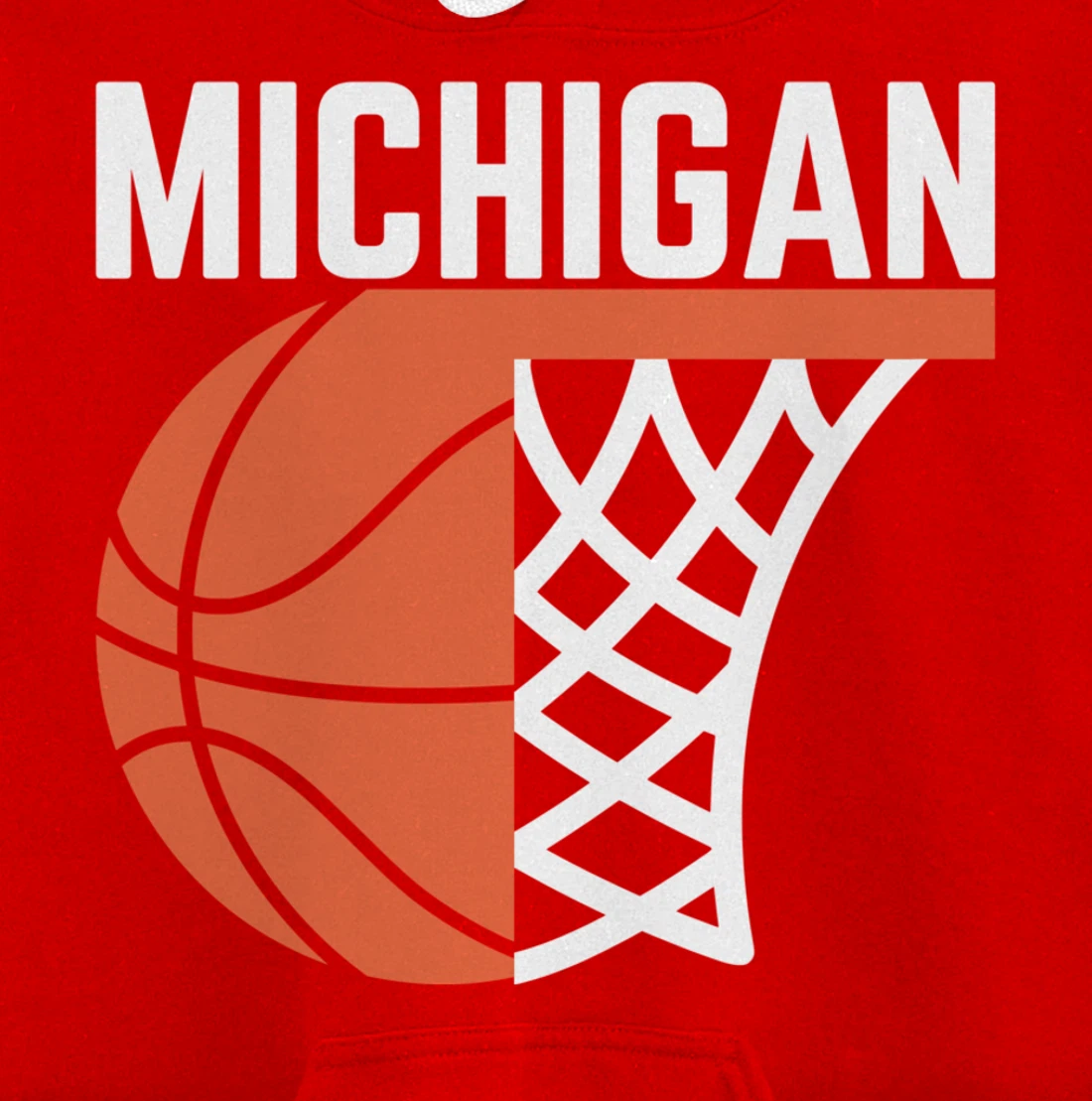 Michigan USA State net ball basketball graphic sport players Pullover Hoodie