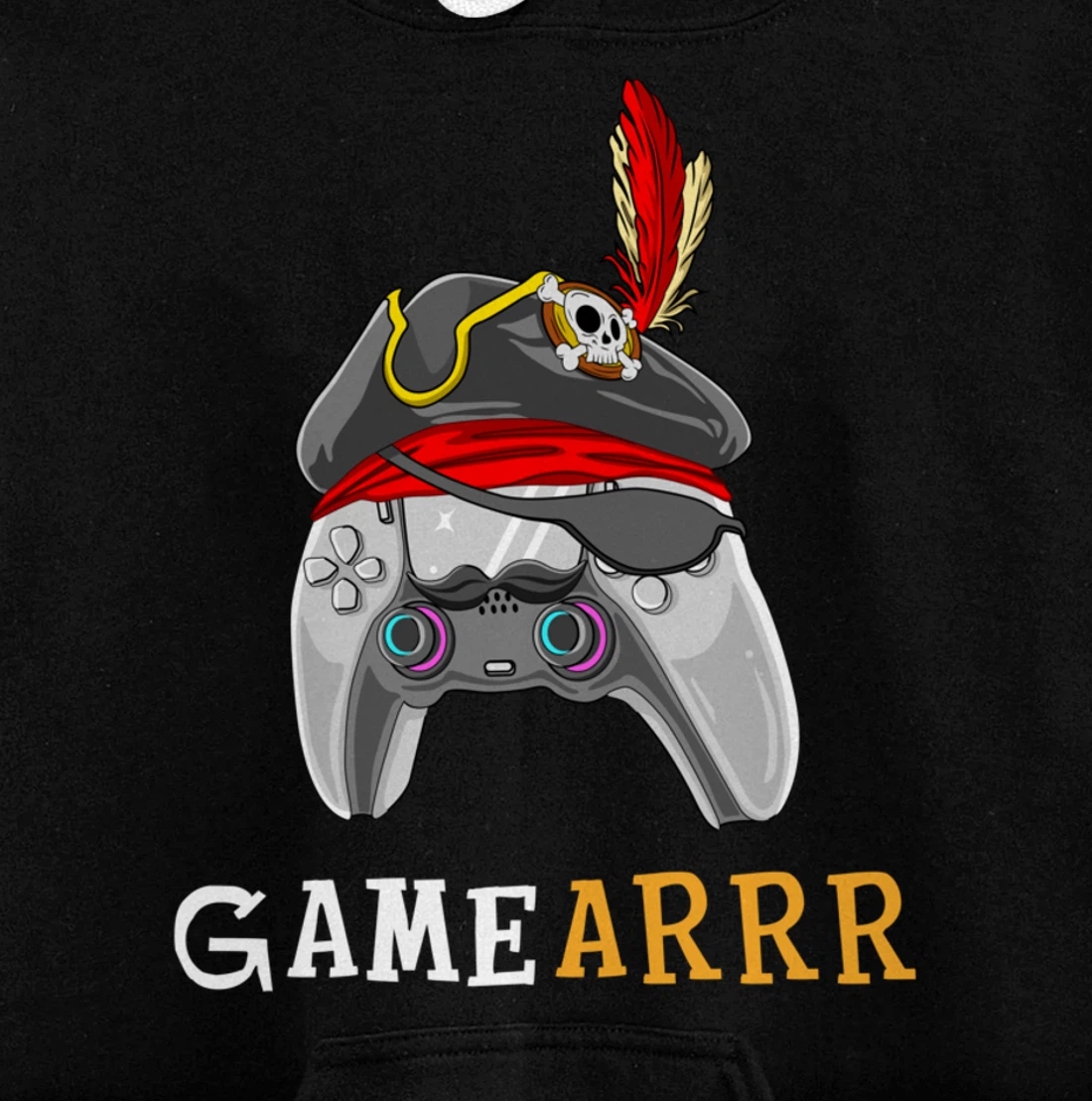 Gamearrr Gamer Pirate Hat Gaming Video Game Controller Pullover Hoodie