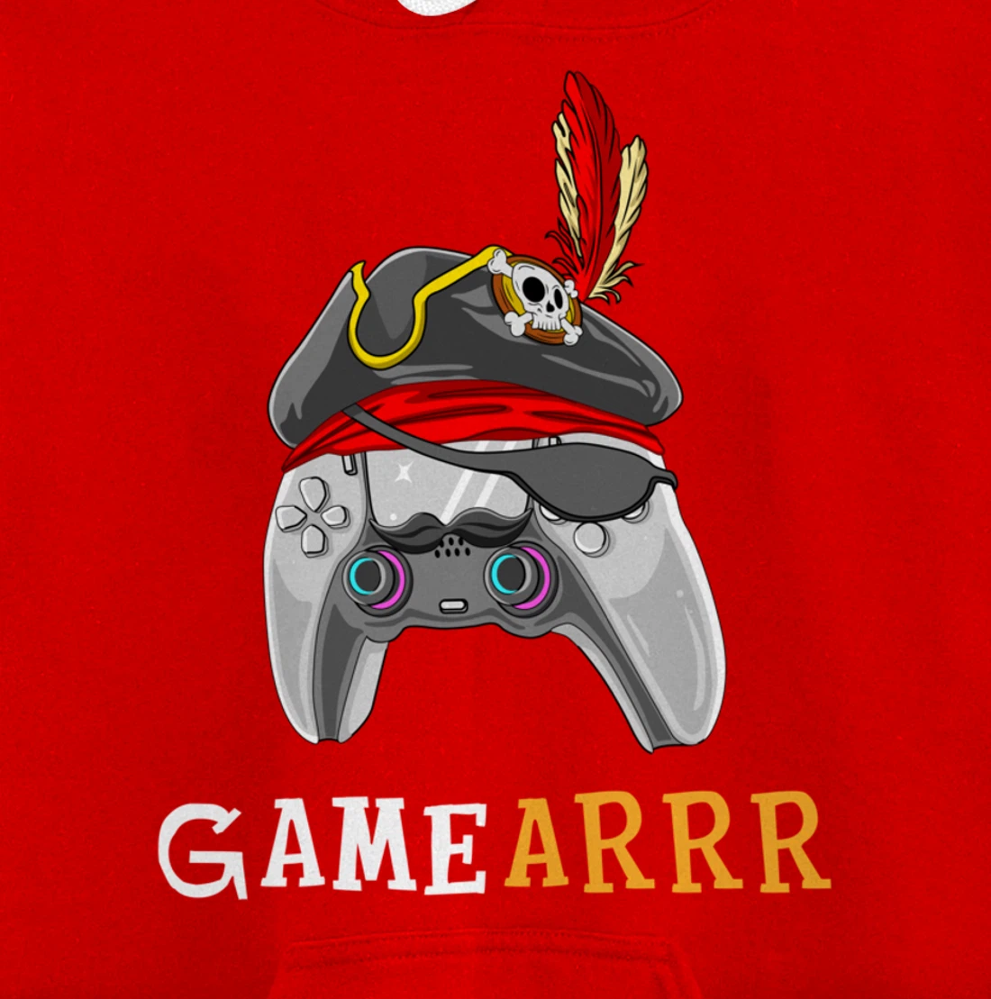 Gamearrr Gamer Pirate Hat Gaming Video Game Controller Pullover Hoodie