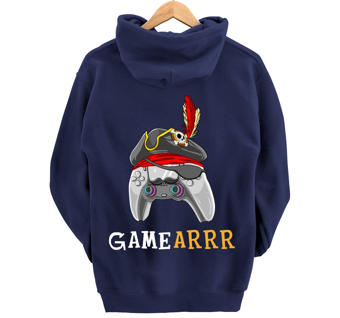 Gamearrr Gamer Pirate Hat Gaming Video Game Controller Pullover Hoodie