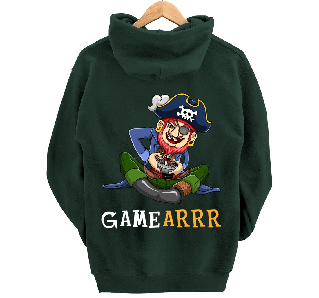 Gamearrr Gamer Pirate Hat Gaming Video Game Controller Pullover Hoodie