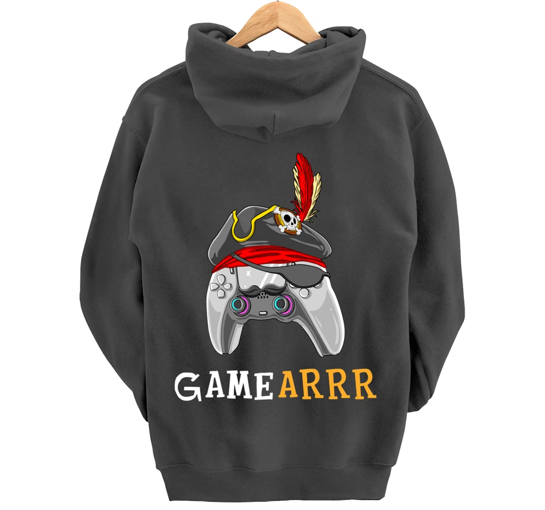 Gamearrr Gamer Pirate Hat Gaming Video Game Controller Pullover Hoodie