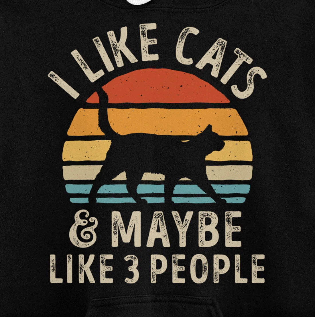 I Like Cats And Maybe Like 3 People Cat Retro Men Pullover Hoodie