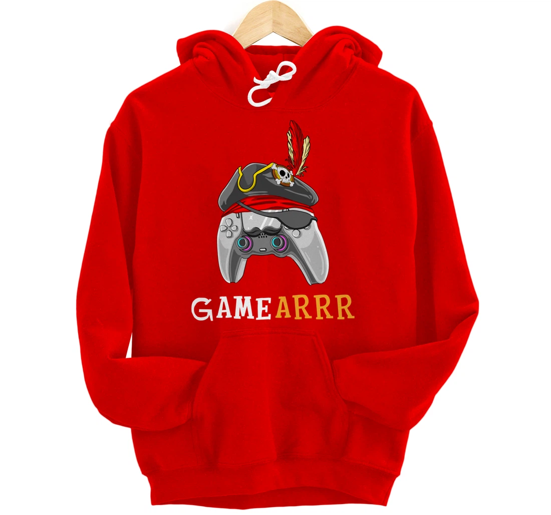 Gamearrr Gamer Pirate Hat Gaming Video Game Controller Pullover Hoodie