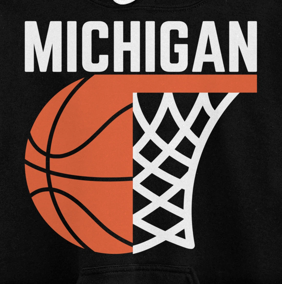 Michigan USA State net ball basketball graphic sport players Pullover Hoodie
