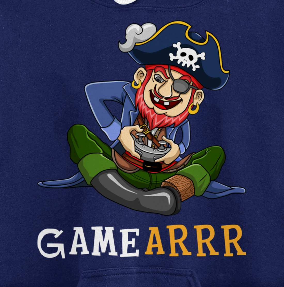 Gamearrr Gamer Pirate Hat Gaming Video Game Controller Pullover Hoodie