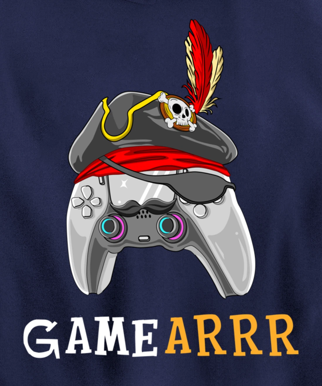 Gamearrr Gamer Pirate Hat Gaming Video Game Controller Pullover Hoodie