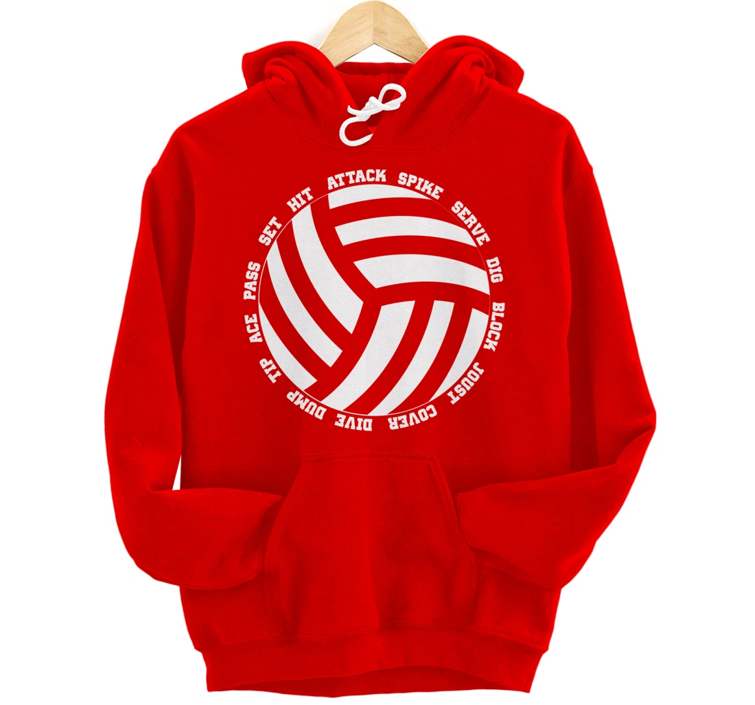 Funny Volleyball Player Setter Hitter Men Women Boys Girls Pullover Hoodie