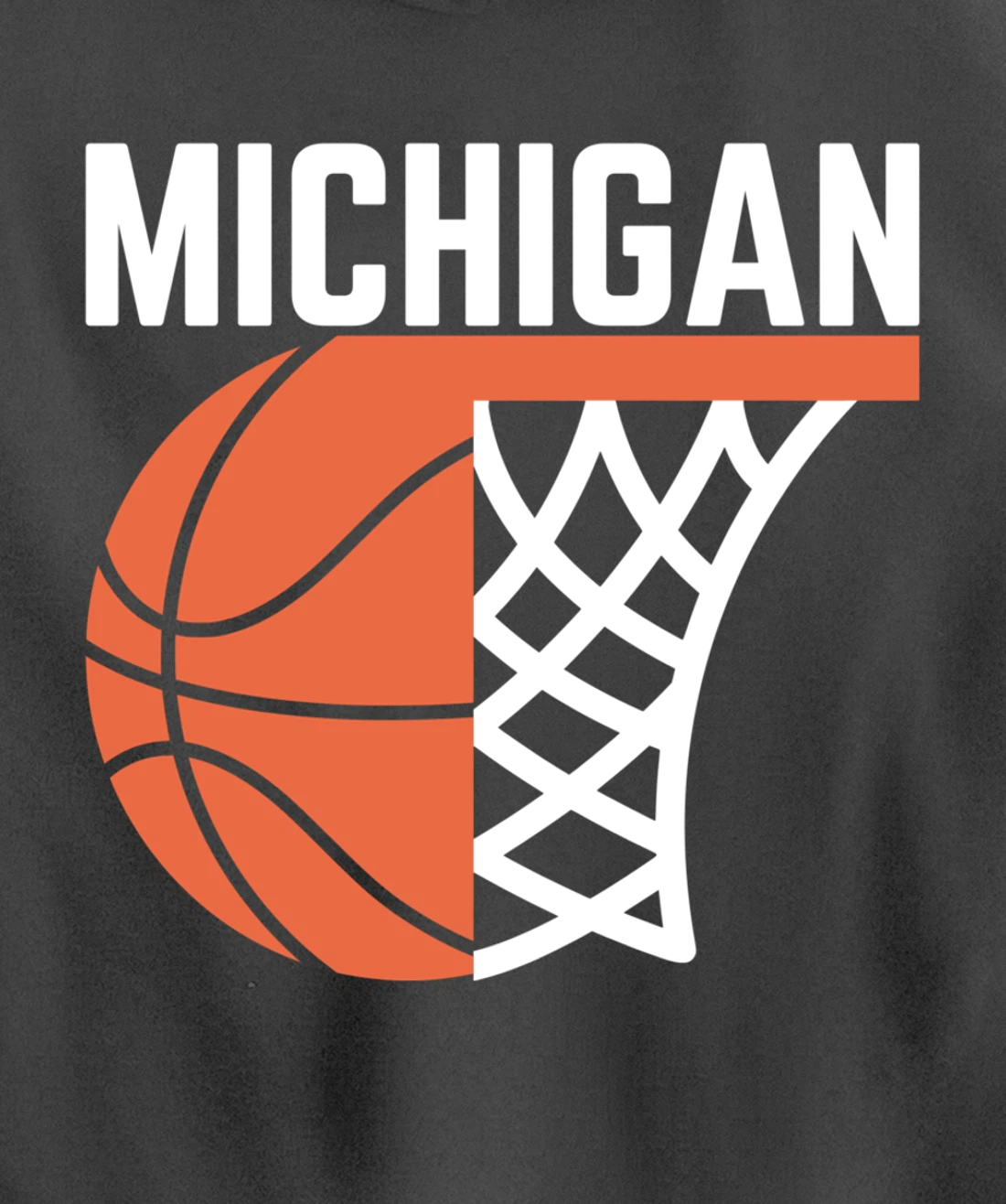 Michigan USA State net ball basketball graphic sport players Pullover Hoodie