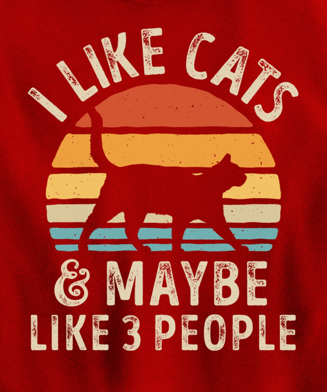 I Like Cats And Maybe Like 3 People Cat Retro Men Pullover Hoodie