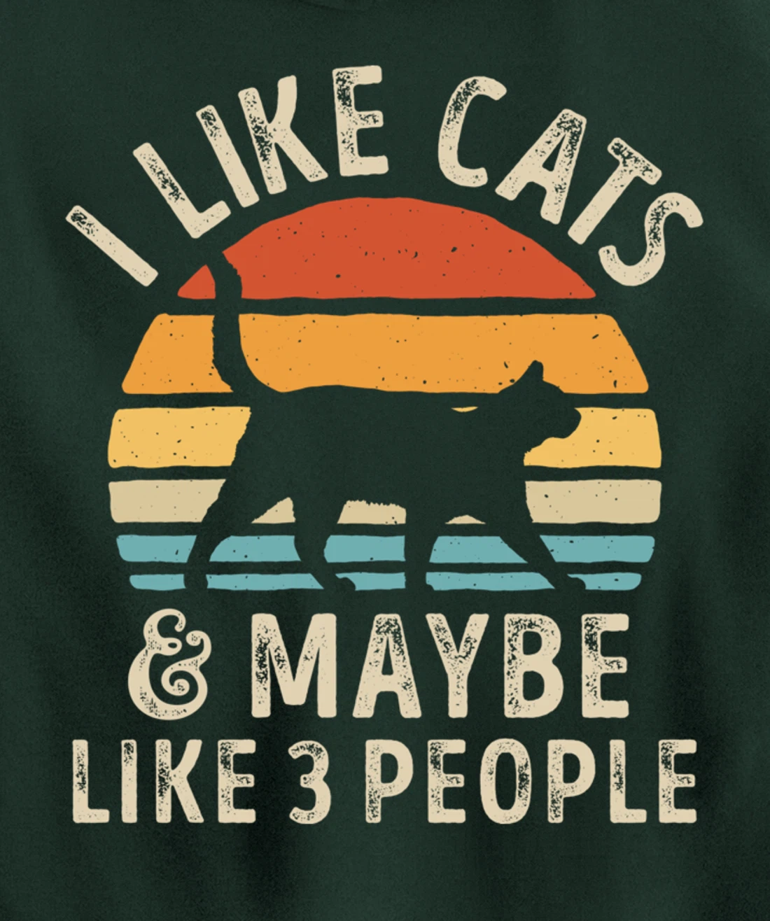 I Like Cats And Maybe Like 3 People Cat Retro Men Pullover Hoodie