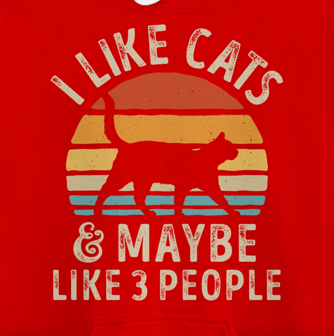 I Like Cats And Maybe Like 3 People Cat Retro Men Pullover Hoodie