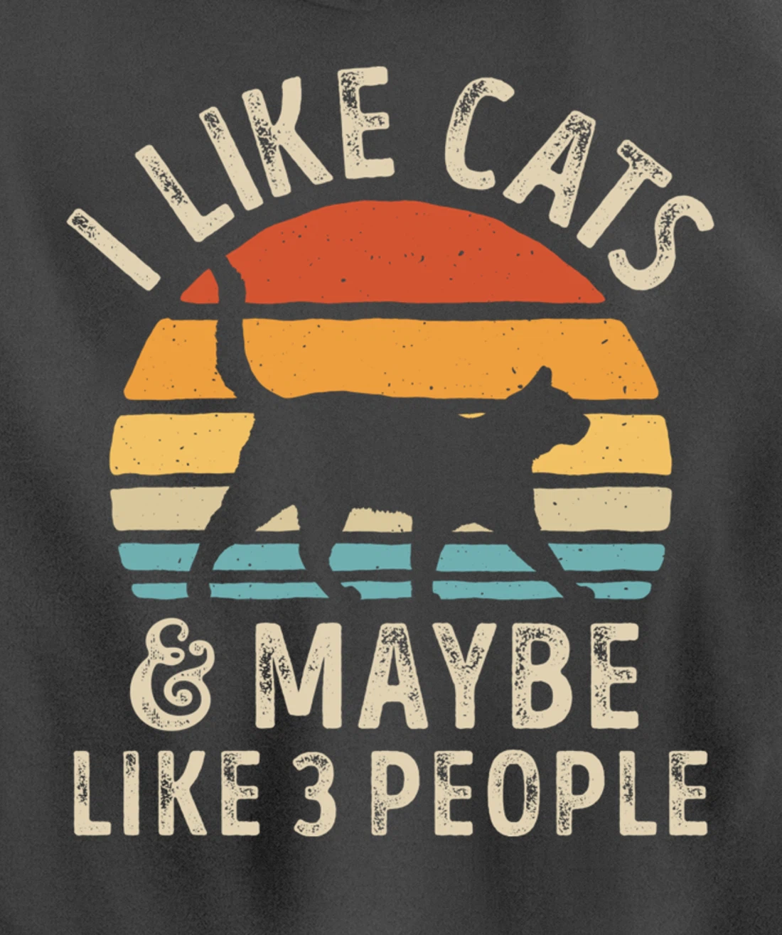 I Like Cats And Maybe Like 3 People Cat Retro Men Pullover Hoodie
