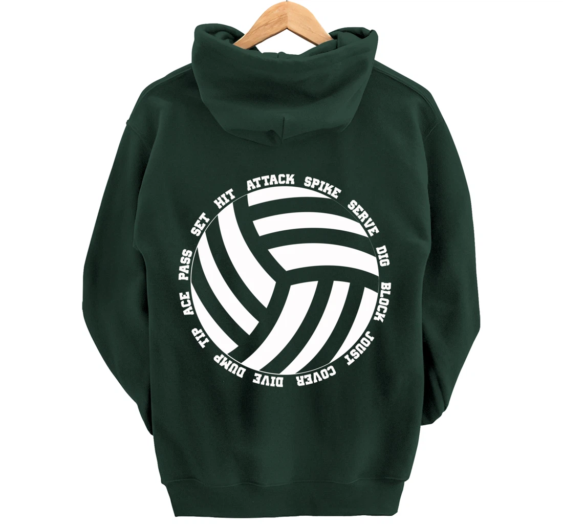 Funny Volleyball Player Setter Hitter Men Women Boys Girls Pullover Hoodie