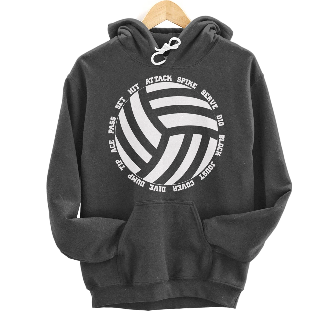 Funny Volleyball Player Setter Hitter Men Women Boys Girls Pullover Hoodie