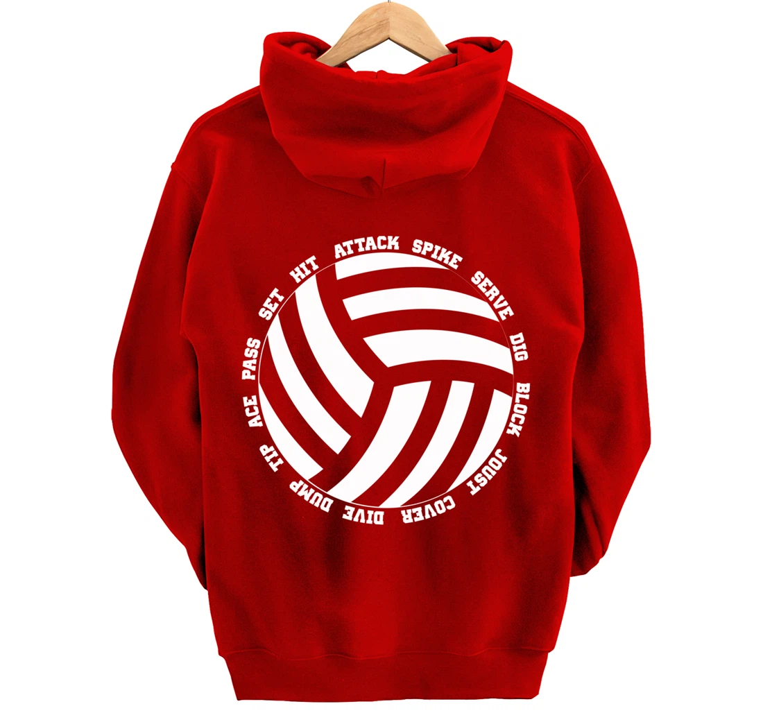 Funny Volleyball Player Setter Hitter Men Women Boys Girls Pullover Hoodie