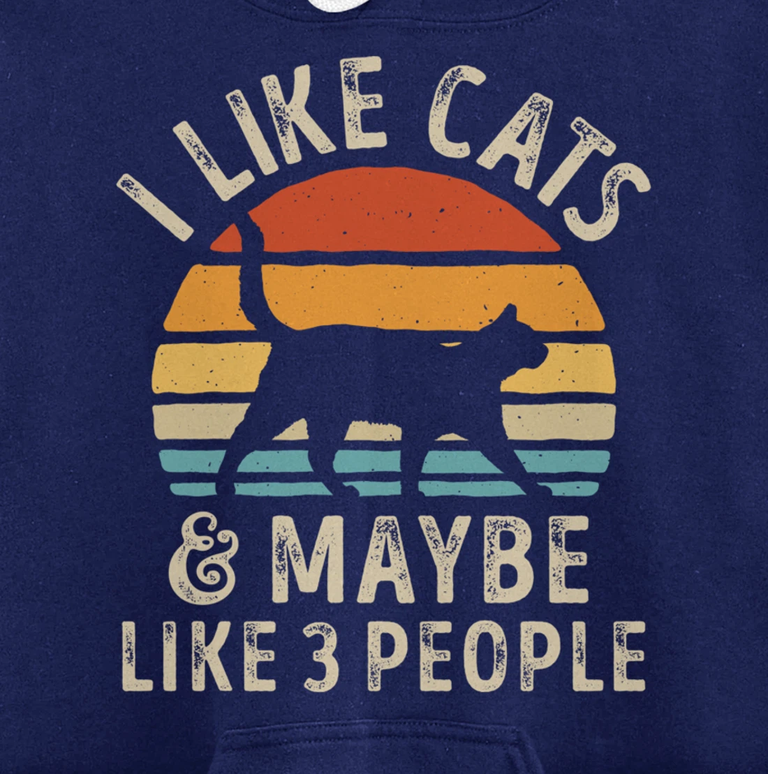 I Like Cats And Maybe Like 3 People Cat Retro Men Pullover Hoodie