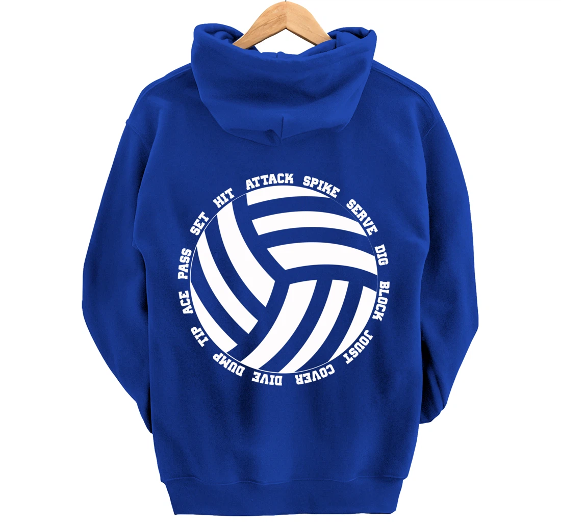 Funny Volleyball Player Setter Hitter Men Women Boys Girls Pullover Hoodie