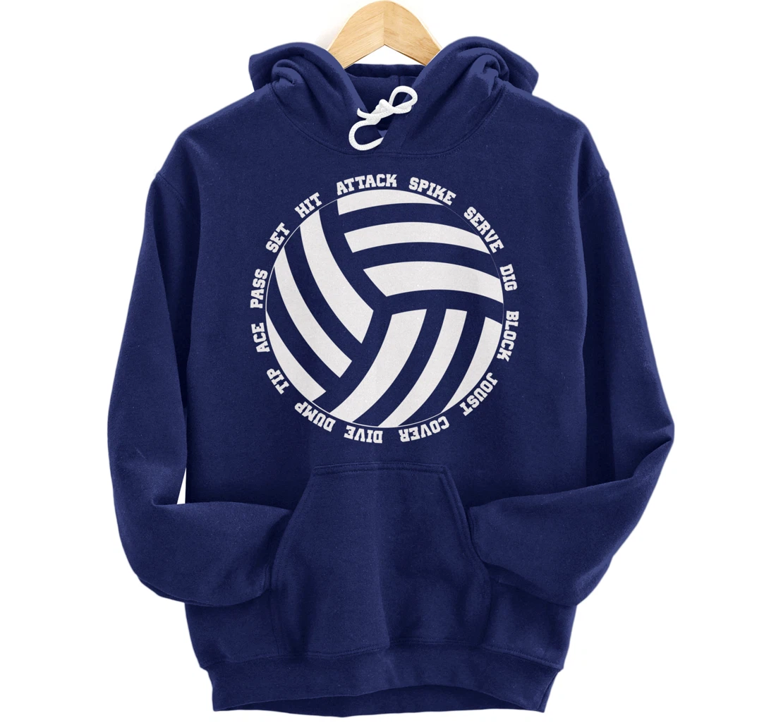 Funny Volleyball Player Setter Hitter Men Women Boys Girls Pullover Hoodie
