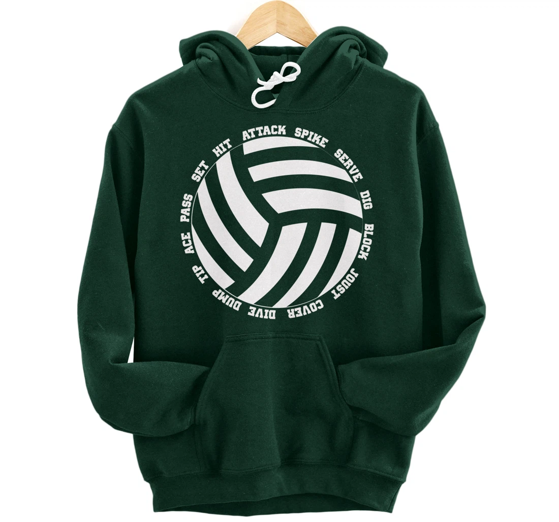 Funny Volleyball Player Setter Hitter Men Women Boys Girls Pullover Hoodie