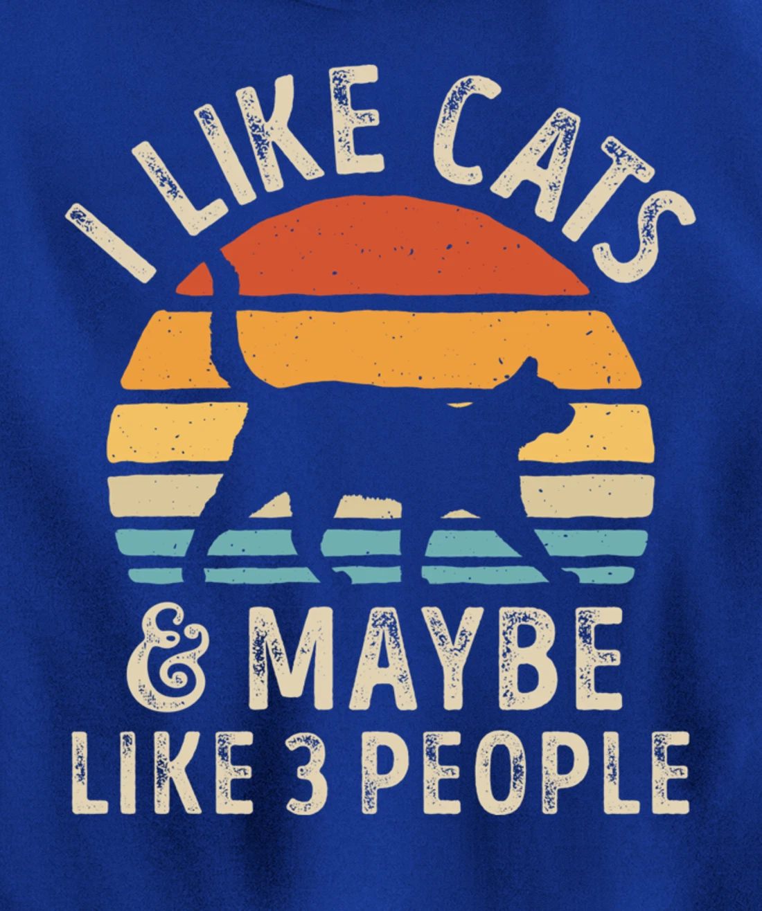 I Like Cats And Maybe Like 3 People Cat Retro Men Pullover Hoodie
