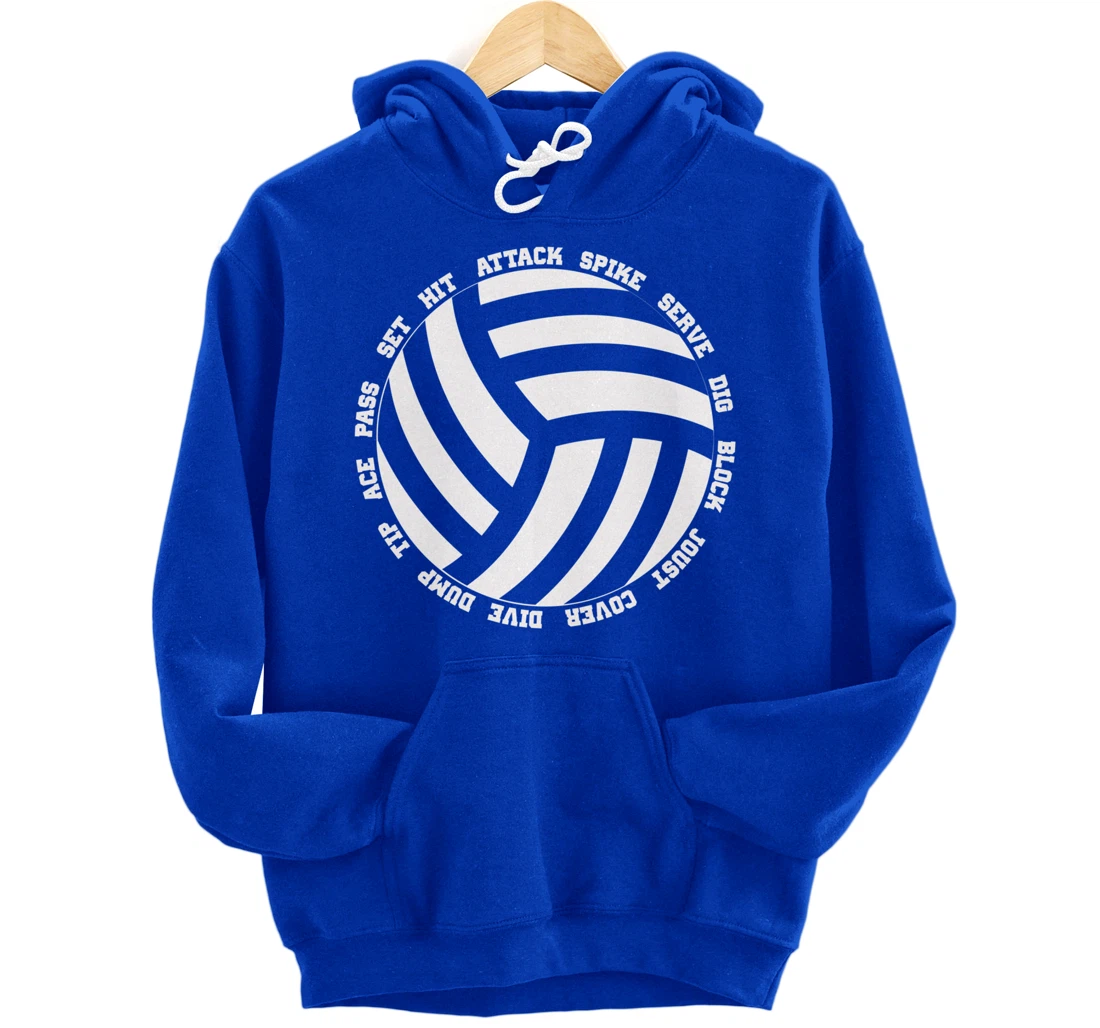 Funny Volleyball Player Setter Hitter Men Women Boys Girls Pullover Hoodie