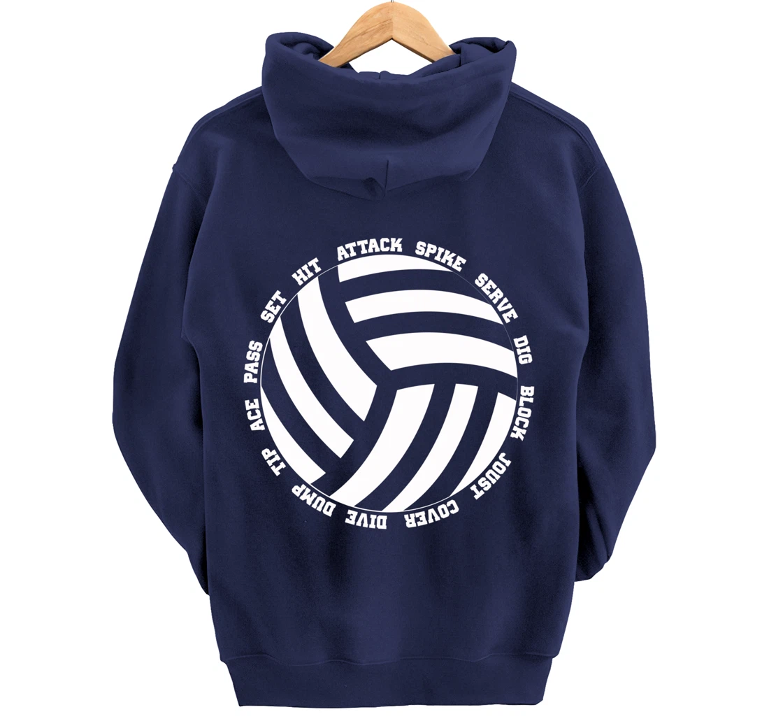 Funny Volleyball Player Setter Hitter Men Women Boys Girls Pullover Hoodie