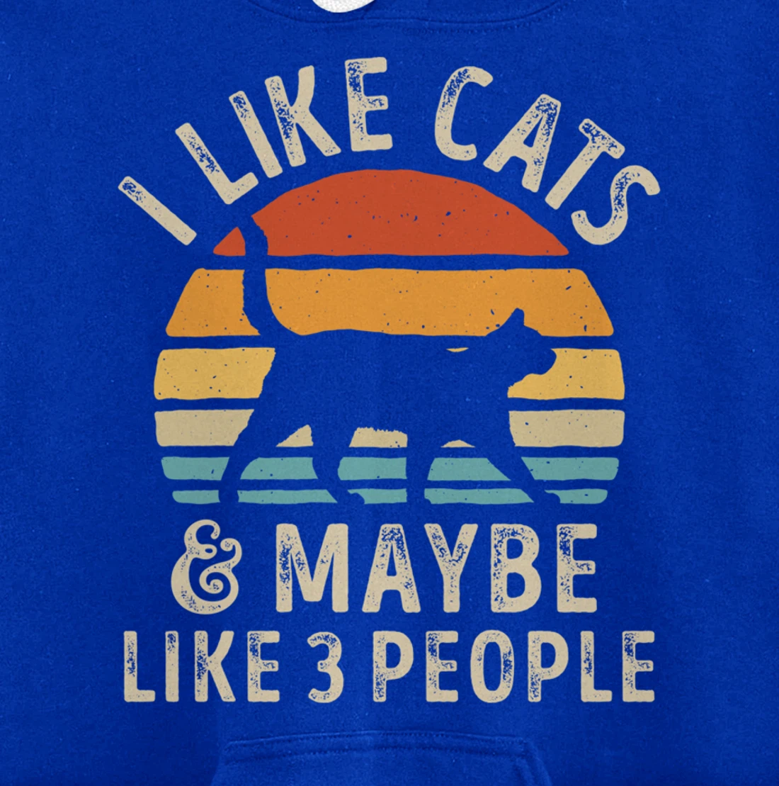 I Like Cats And Maybe Like 3 People Cat Retro Men Pullover Hoodie
