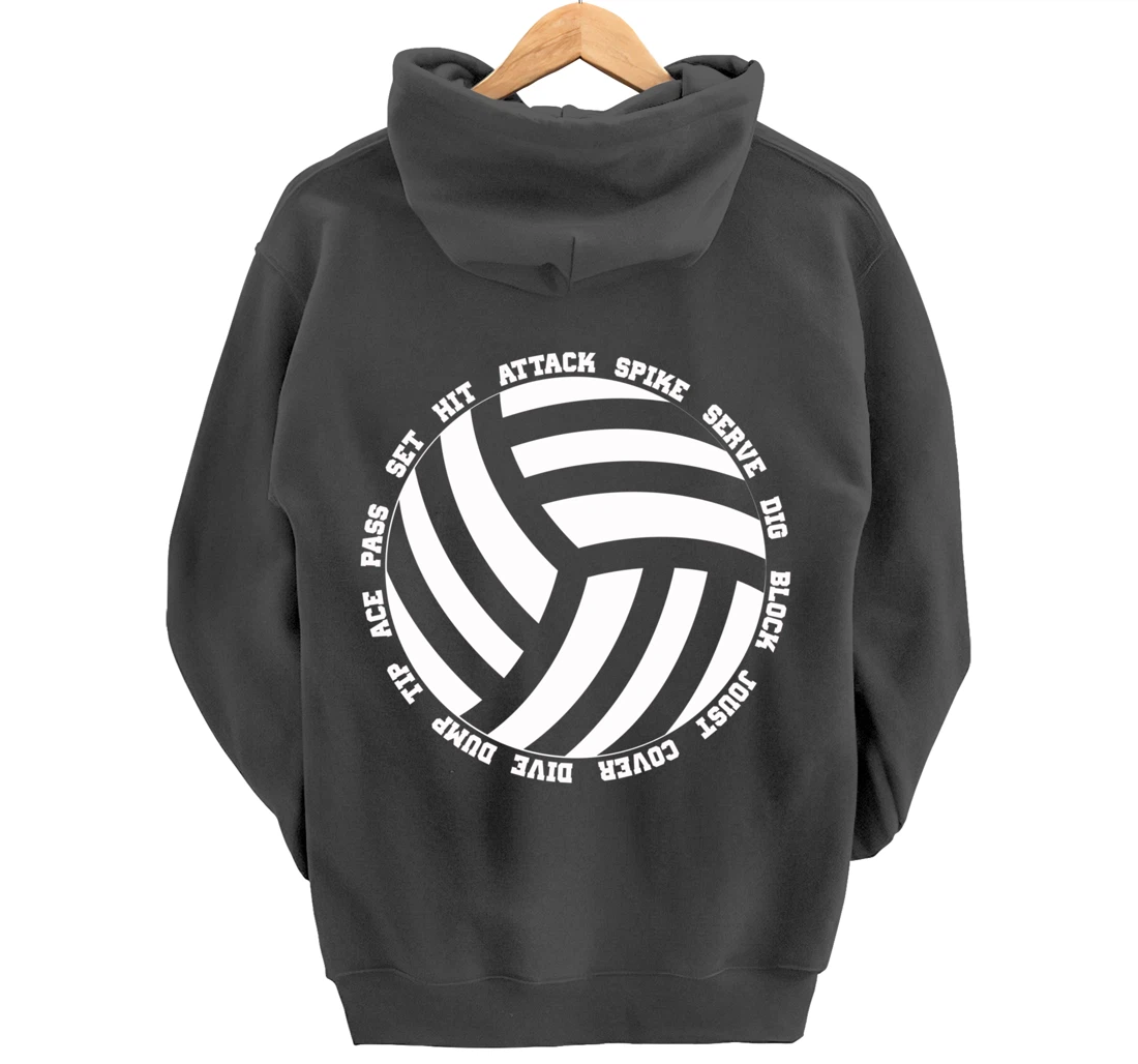 Funny Volleyball Player Setter Hitter Men Women Boys Girls Pullover Hoodie