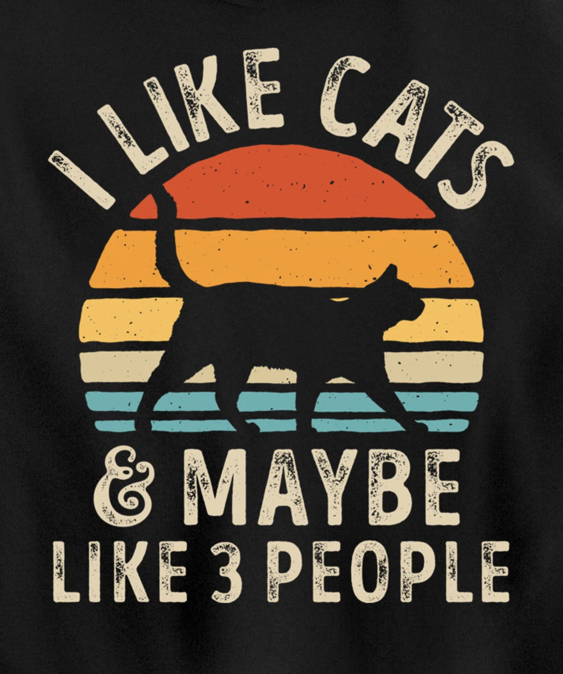 I Like Cats And Maybe Like 3 People Cat Retro Men Pullover Hoodie