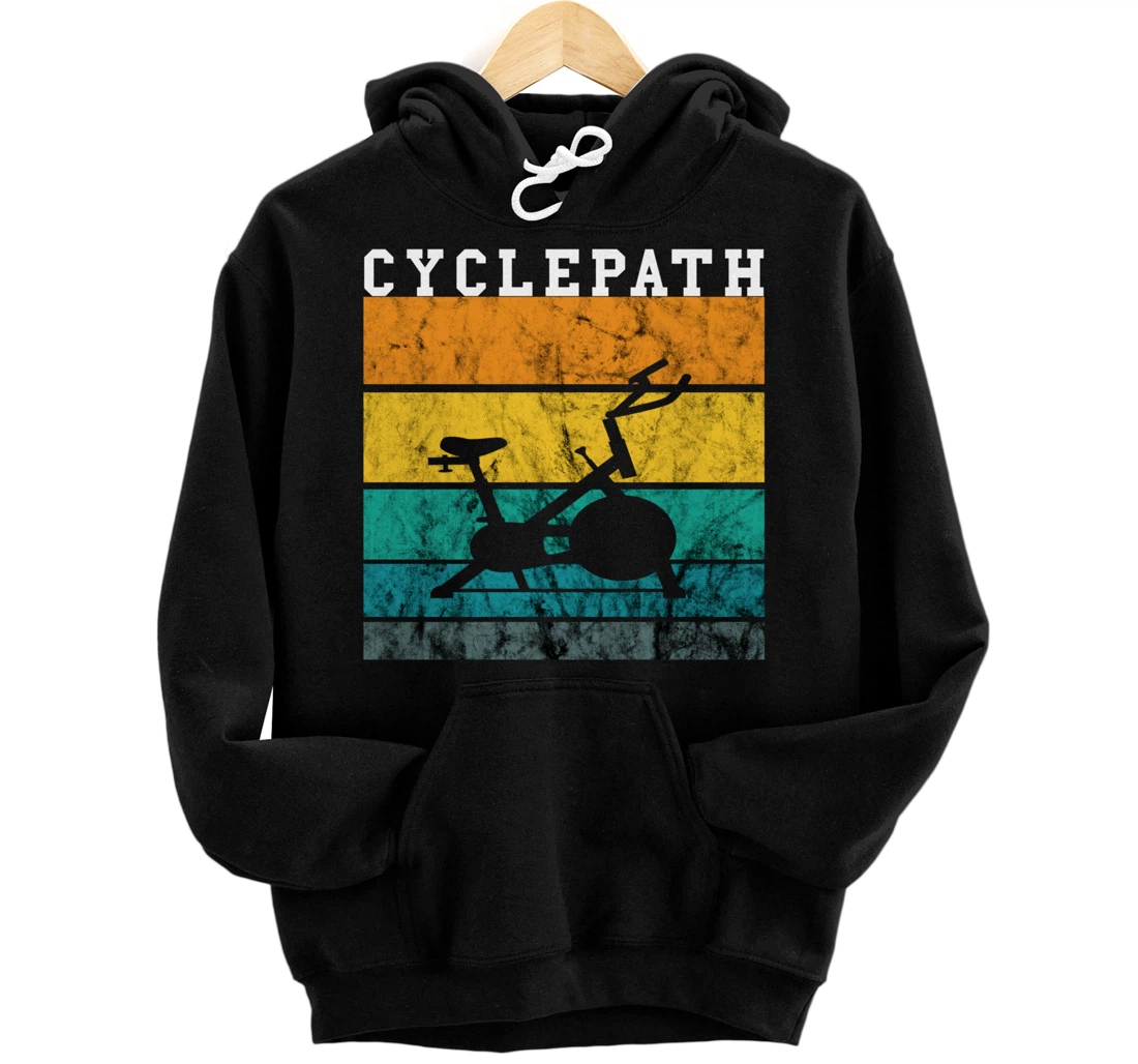 Spinning Class Bike Indoor Cycling Retro Vintage Sunset Pullover Hoodie