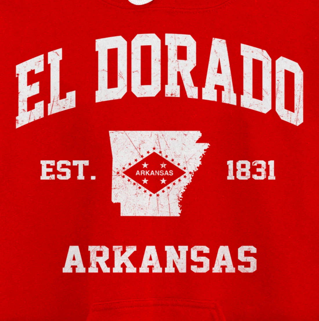 El Dorado Arkansas AR vintage State Athletic style Pullover Hoodie