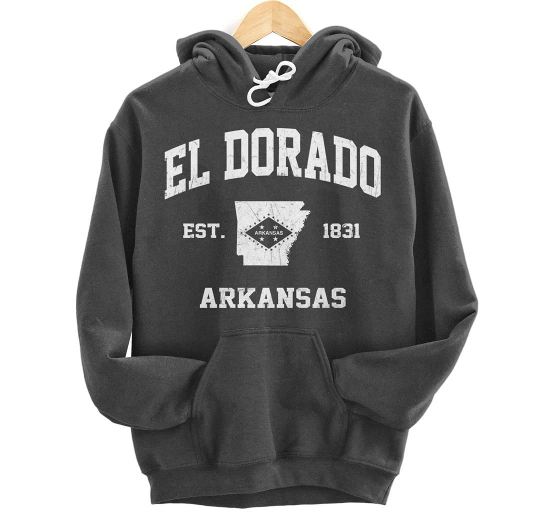 El Dorado Arkansas AR vintage State Athletic style Pullover Hoodie