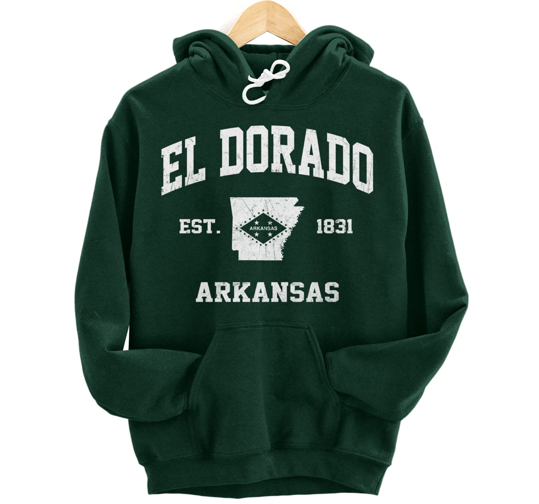 El Dorado Arkansas AR vintage State Athletic style Pullover Hoodie