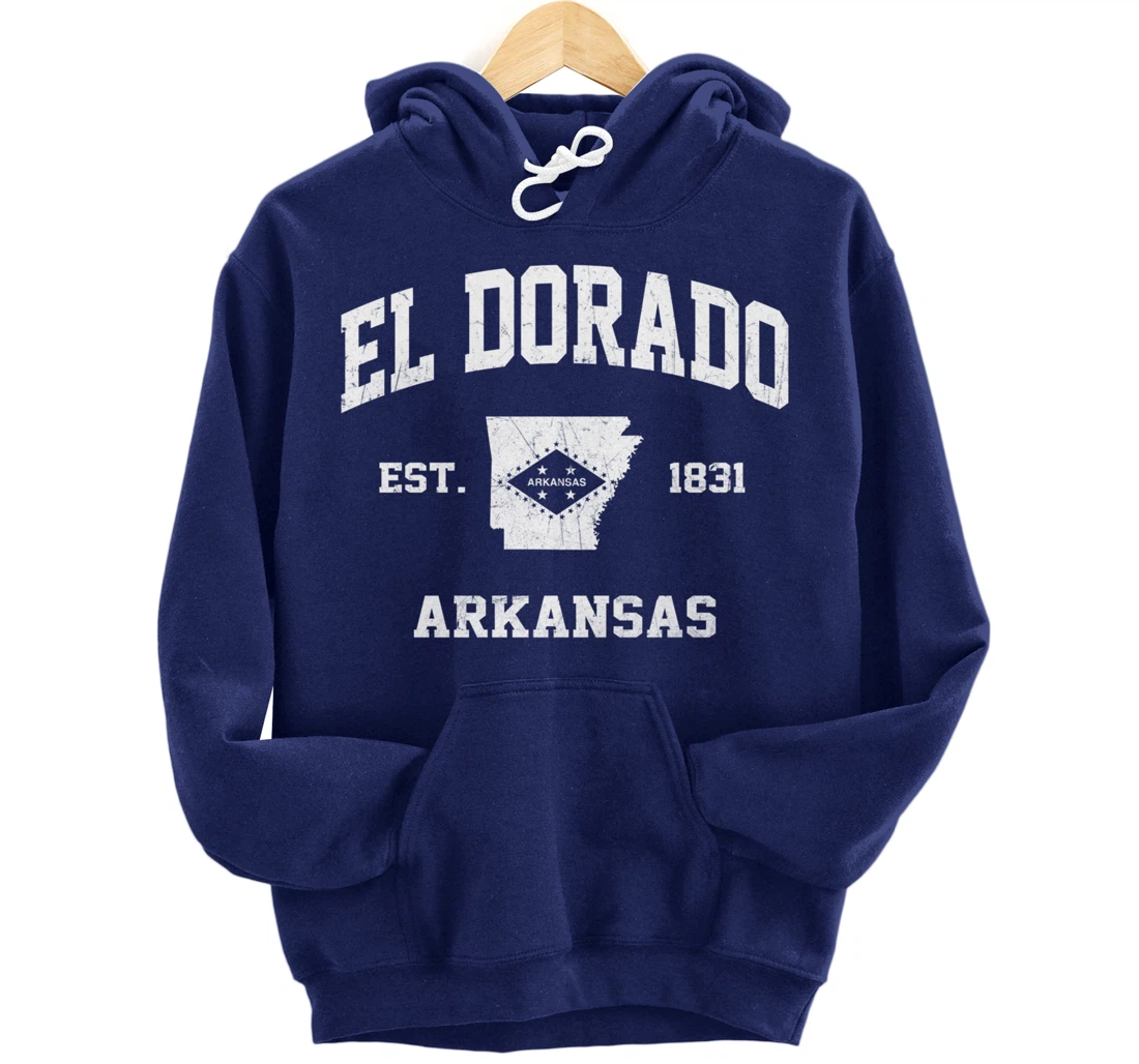 El Dorado Arkansas AR vintage State Athletic style Pullover Hoodie
