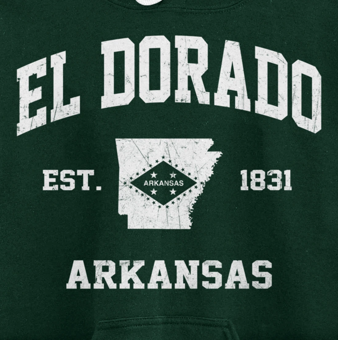 El Dorado Arkansas AR vintage State Athletic style Pullover Hoodie