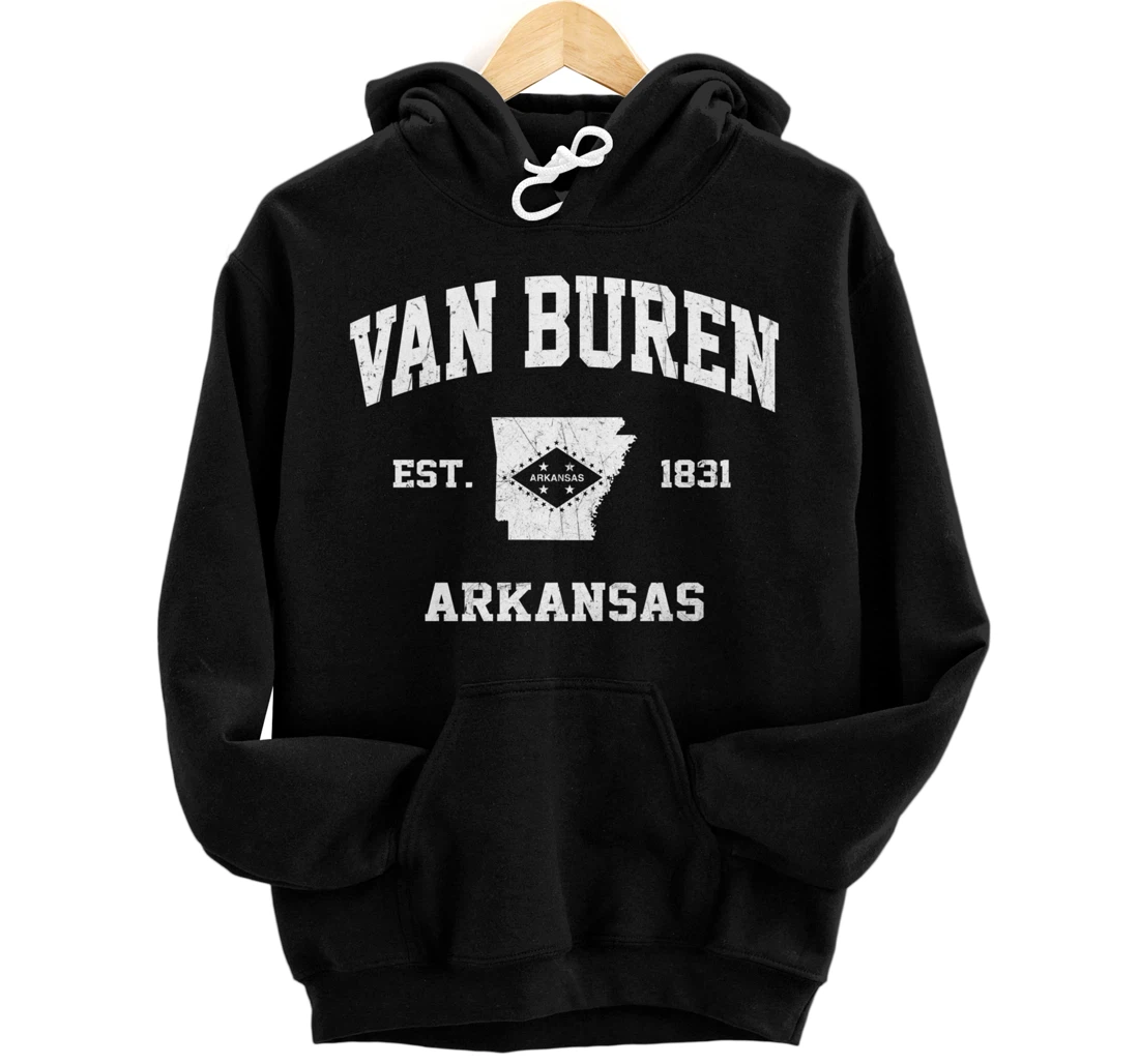 Van Buren Arkansas AR vintage State Athletic style Pullover Hoodie