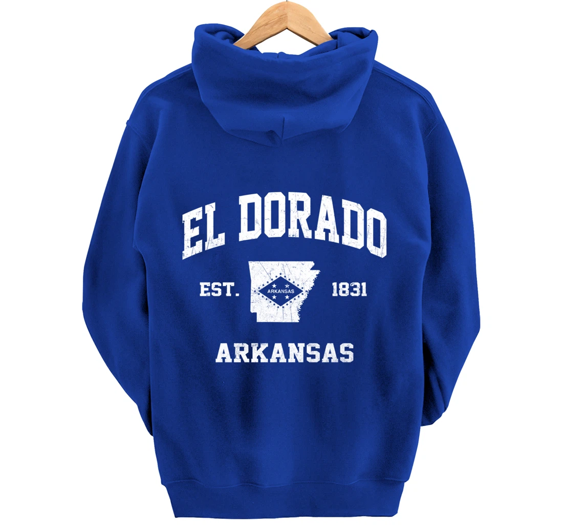 El Dorado Arkansas AR vintage State Athletic style Pullover Hoodie
