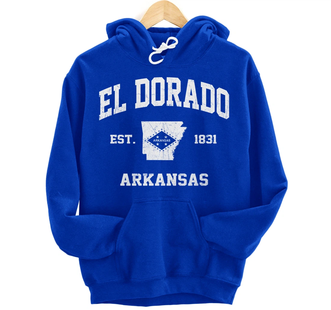 El Dorado Arkansas AR vintage State Athletic style Pullover Hoodie