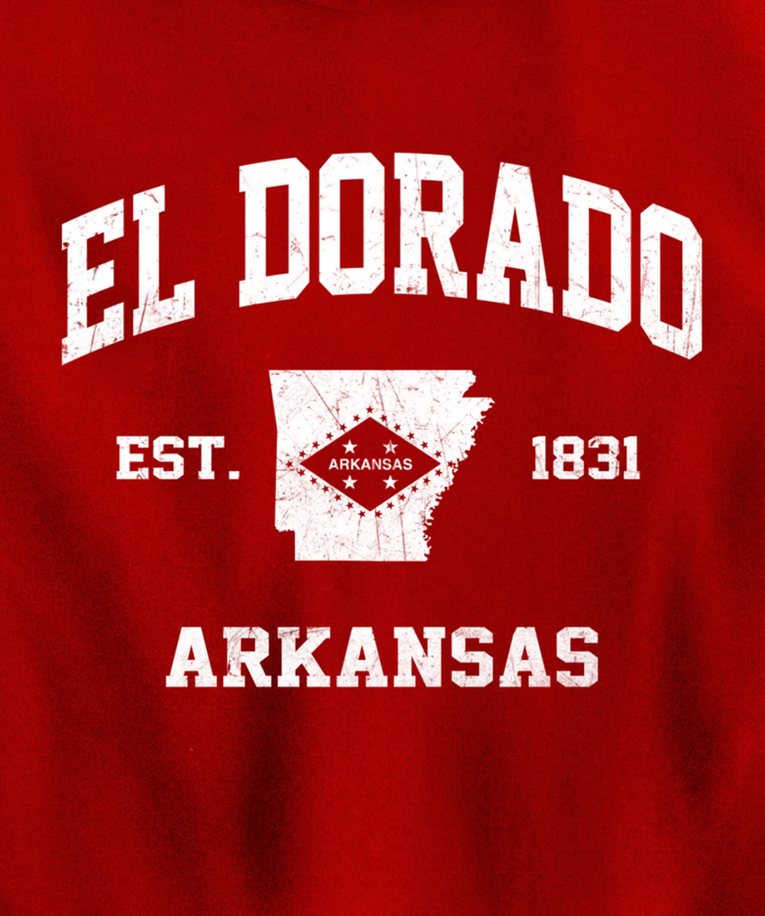 El Dorado Arkansas AR vintage State Athletic style Pullover Hoodie
