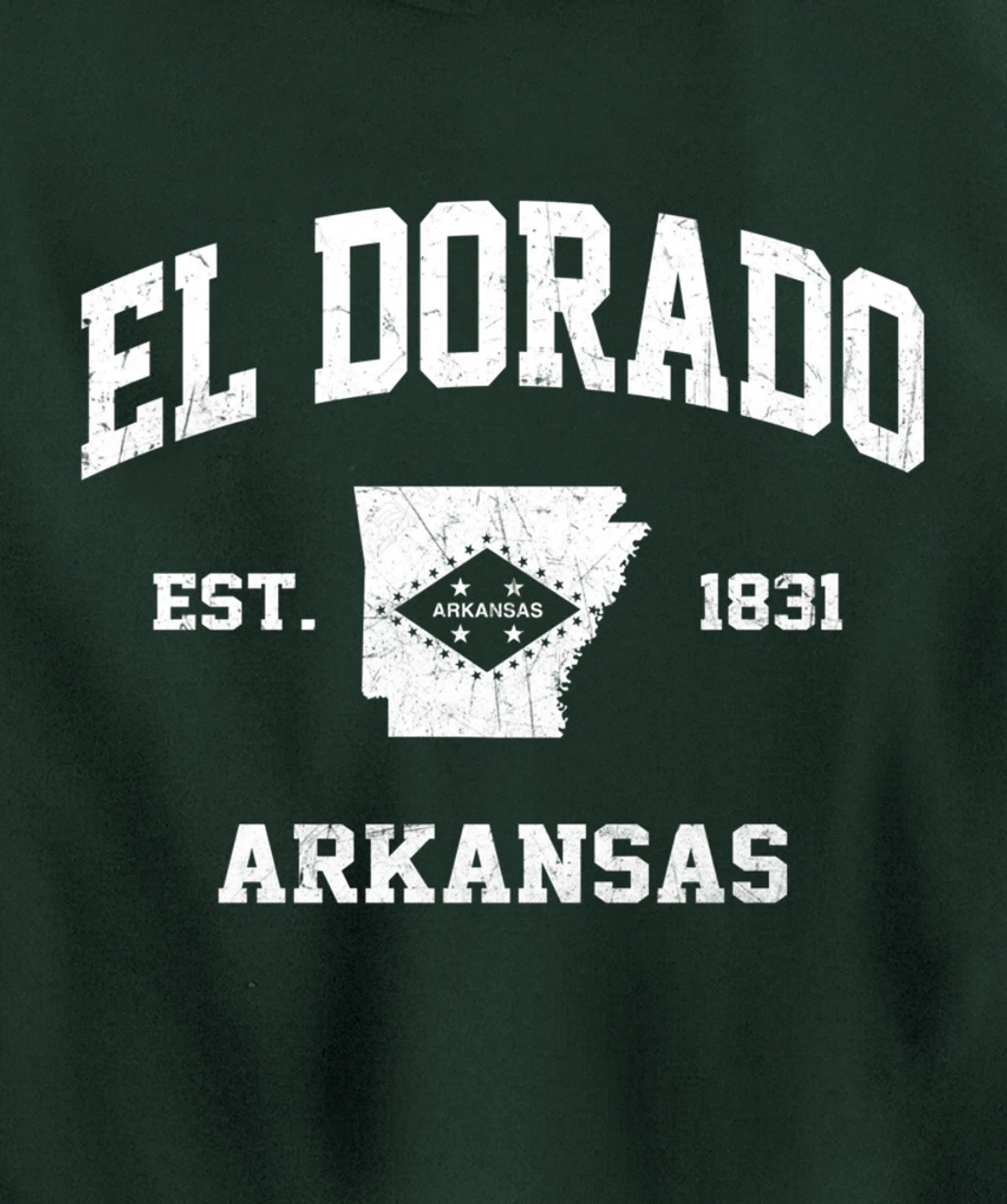 El Dorado Arkansas AR vintage State Athletic style Pullover Hoodie