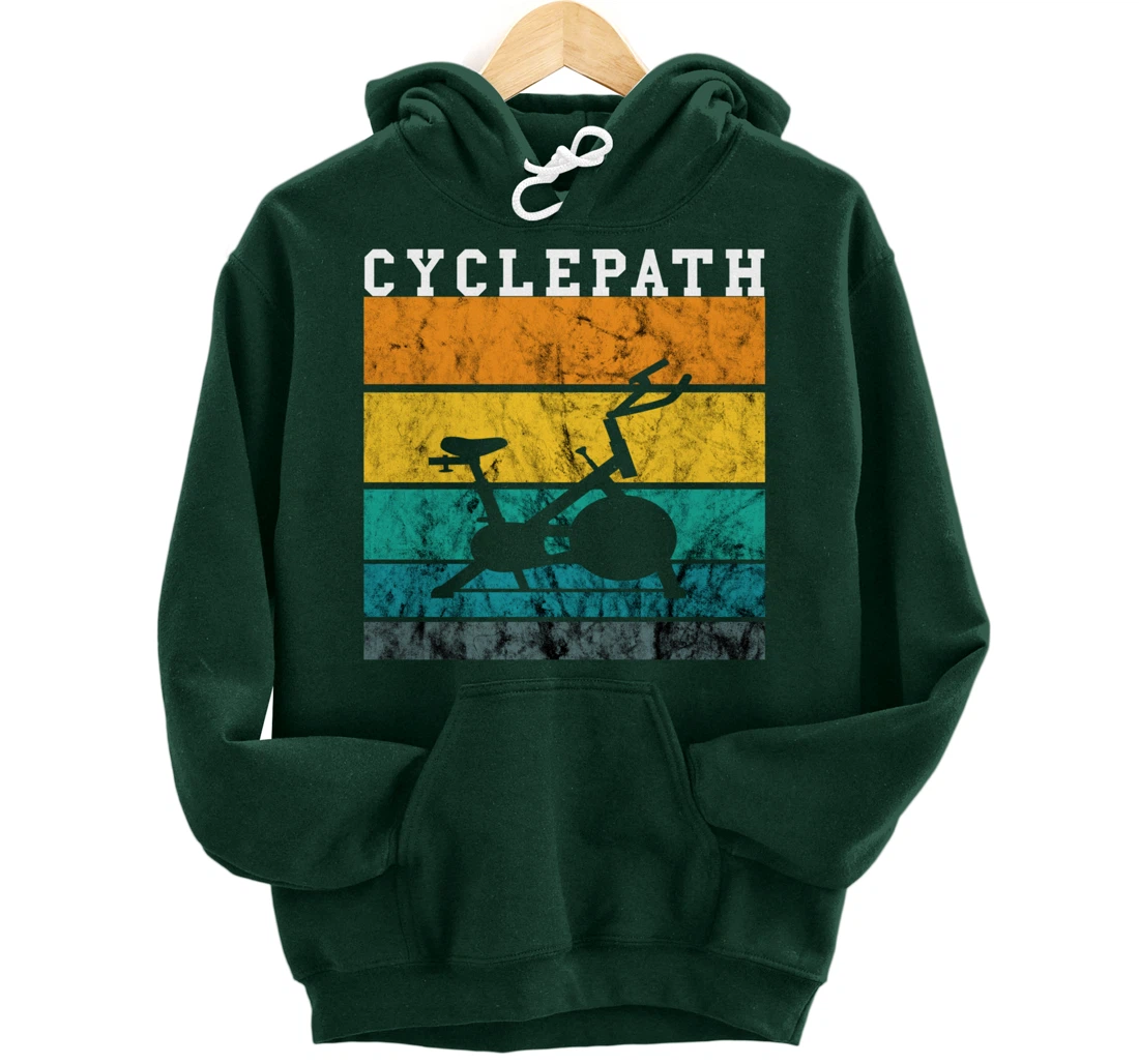 Spinning Class Bike Indoor Cycling Retro Vintage Sunset Pullover Hoodie