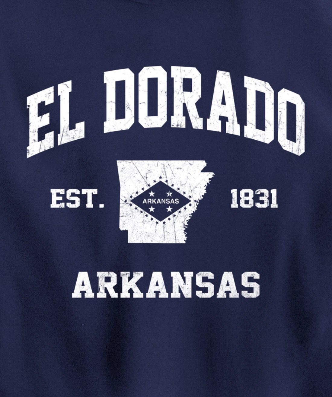 El Dorado Arkansas AR vintage State Athletic style Pullover Hoodie