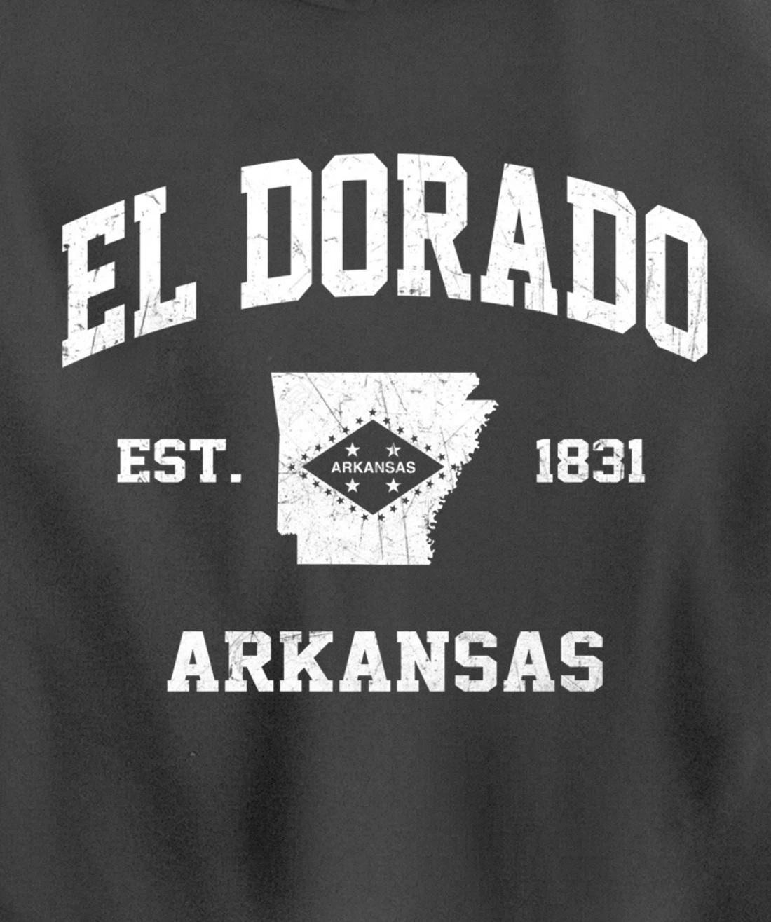 El Dorado Arkansas AR vintage State Athletic style Pullover Hoodie
