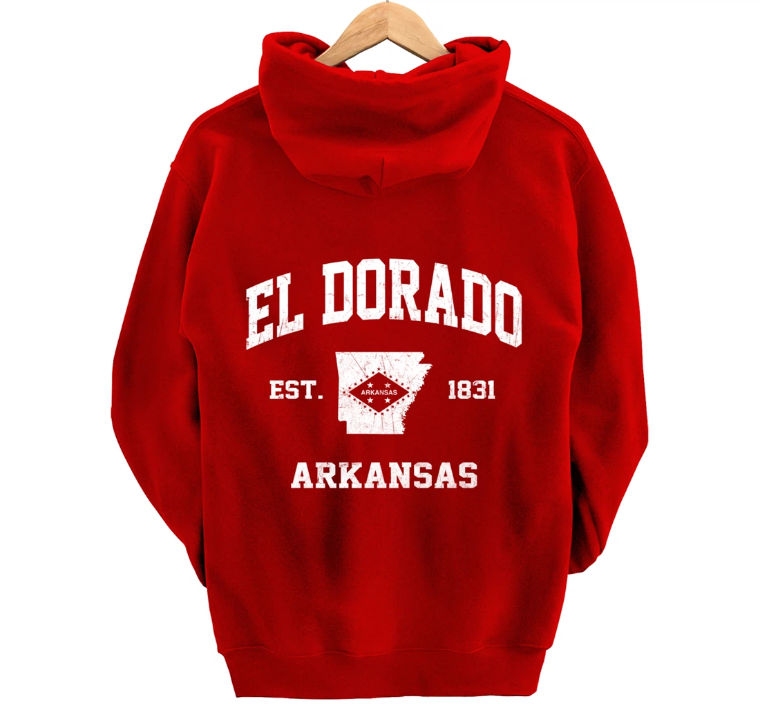 El Dorado Arkansas AR vintage State Athletic style Pullover Hoodie