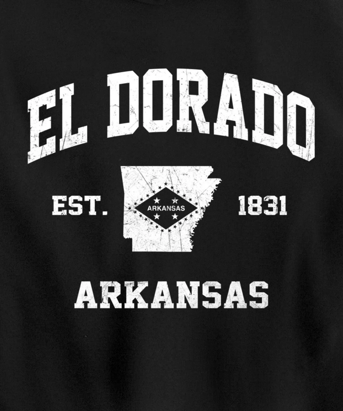 El Dorado Arkansas AR vintage State Athletic style Pullover Hoodie